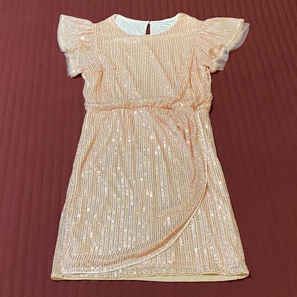 Grace Karin Light Pink Sequin Wrap Cocktail Dress Medium - Picture 4 of 9